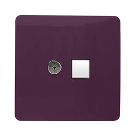 ART-TLP+TVPL  TV Co-Axial & Telephone Plum